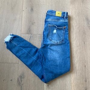Zara high waisted distressed jeans